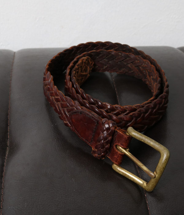 vtg leather weaving belt