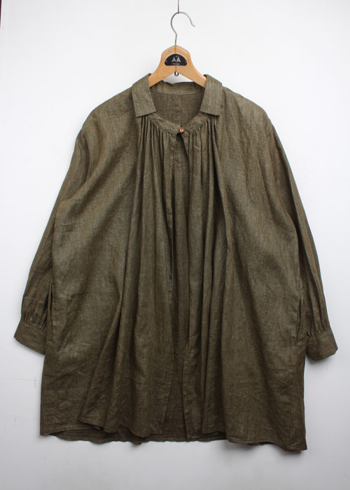 olive linen coat