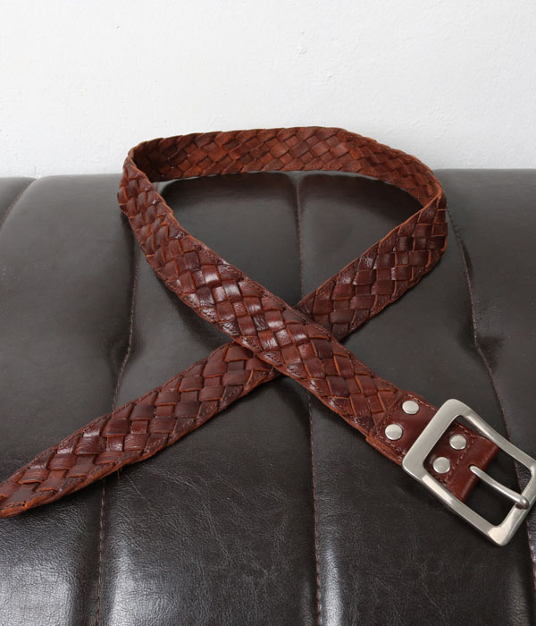 vtg weaving leather belt