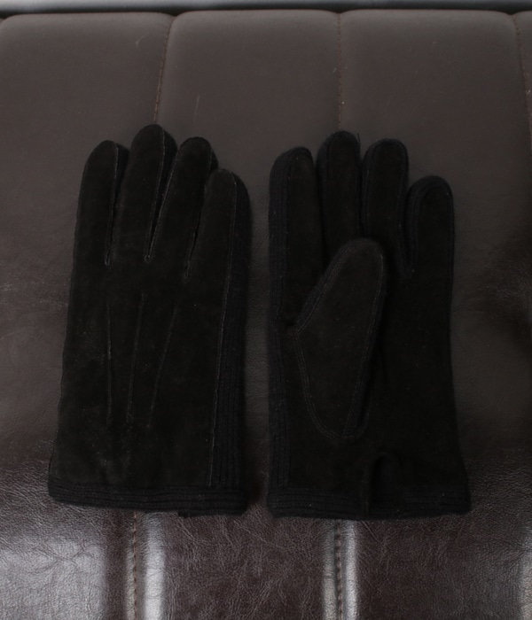 knit leather glove