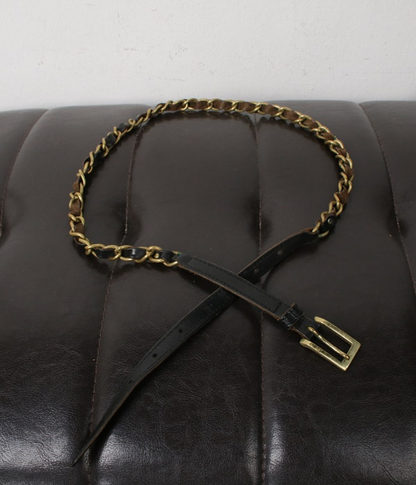chain leather belt