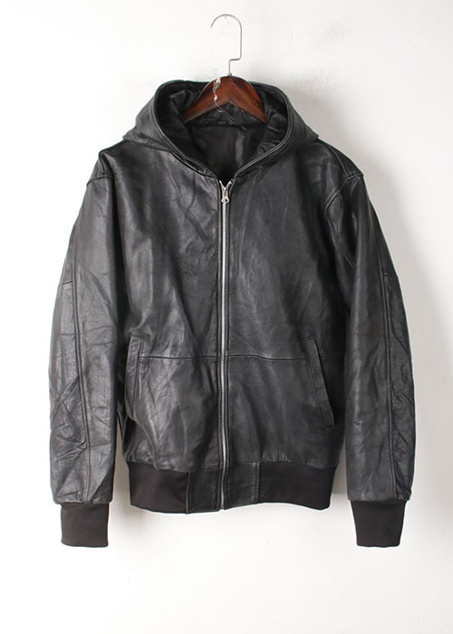 leather hoodie jacket