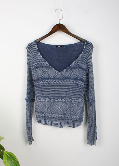 indigo cotton knit