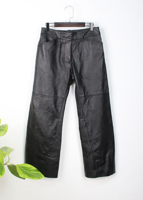 zoe leather wide pants