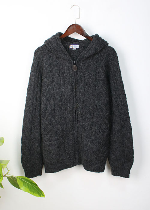 zip-up wool sweater
