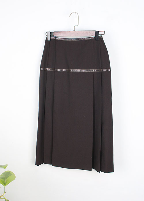inbreed leather trim skirt