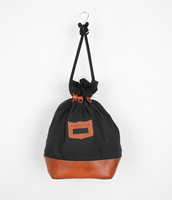 cotton+leather bag