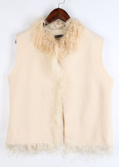 PAOLO PECORA wool+fur vest