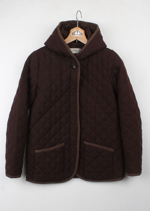Simplicite tweed wool quilting jacket