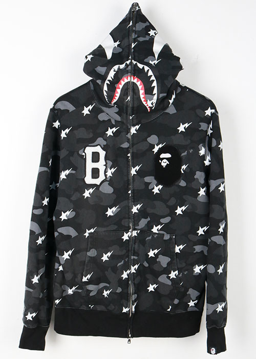 BAPE x BLACK SCALE shark hoodie